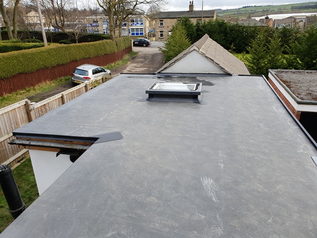 Extension flat roof with skylights Normanton